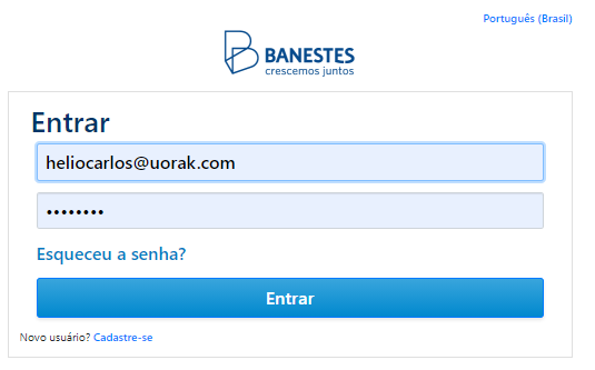 FFigura 2 Formulário para autenticação no portal do desenvolvedor.