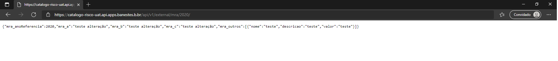 Figura 3 Exemplo de retorno da API pública
